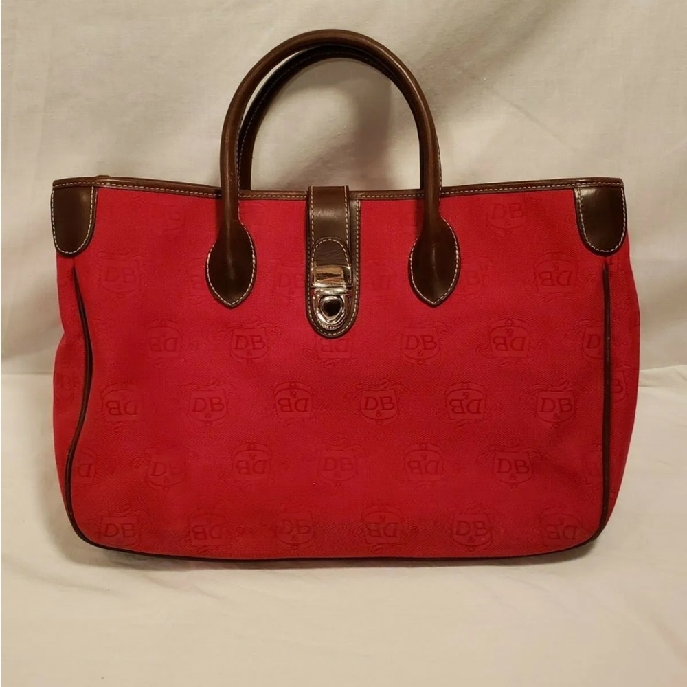 Dooney & Bourk Red cloth double handle tote